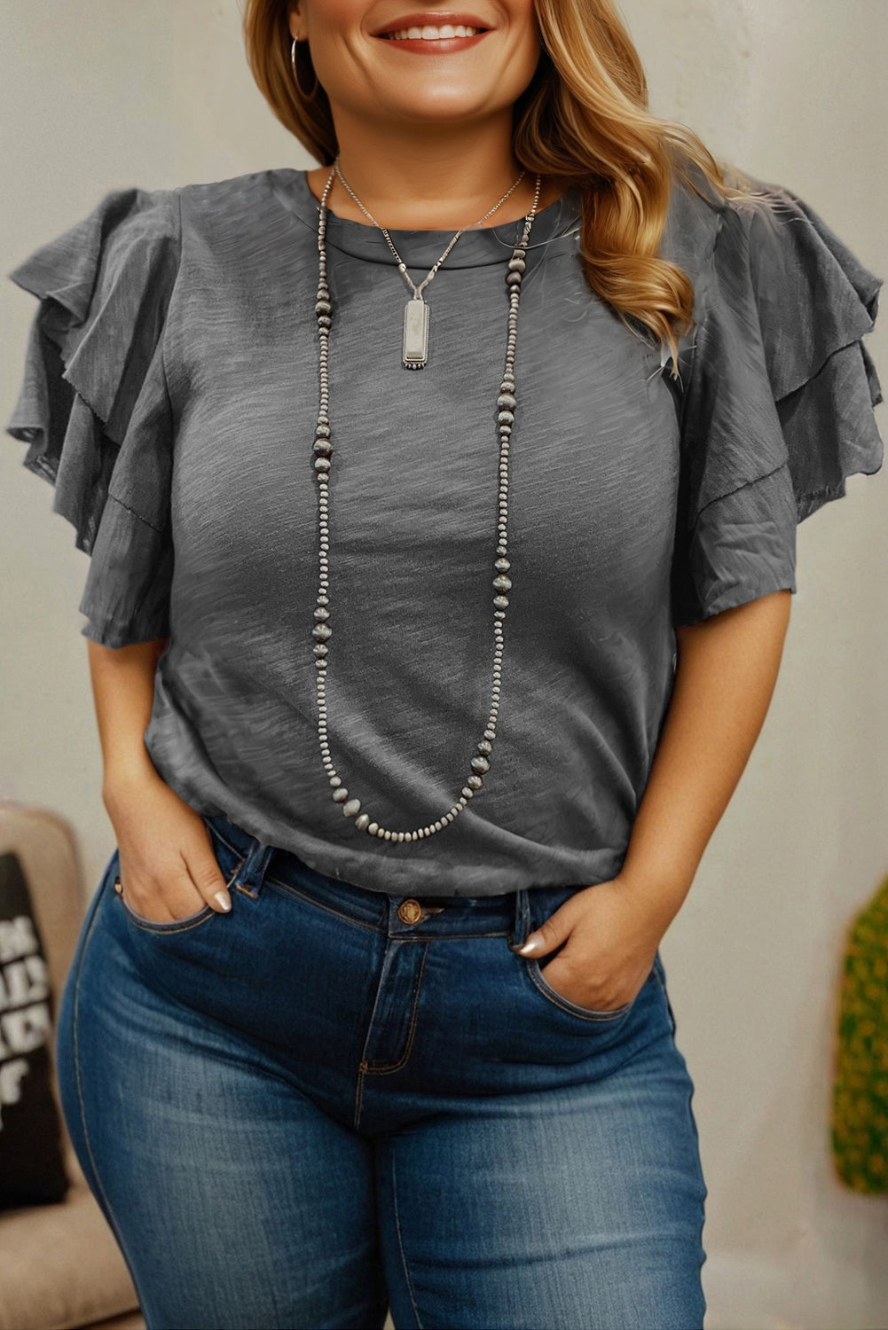 Layered Ruffle Short Sleeve Top