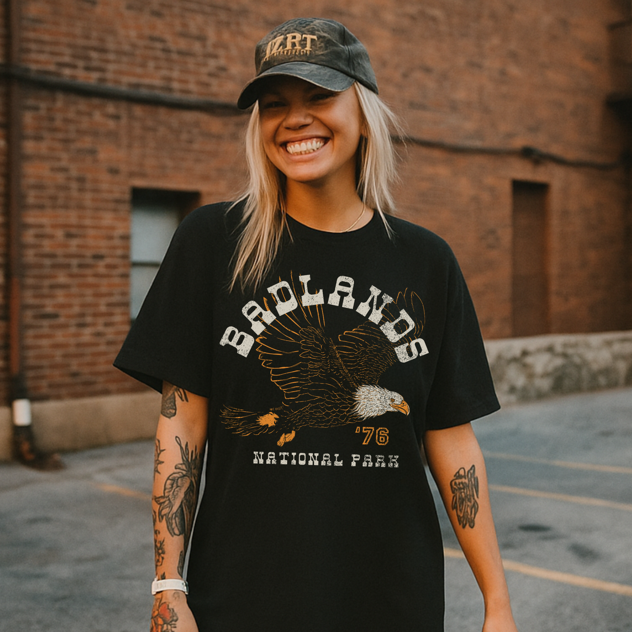 Badlands National Park Graphic Tee | Vintage Western Eagle Shirt