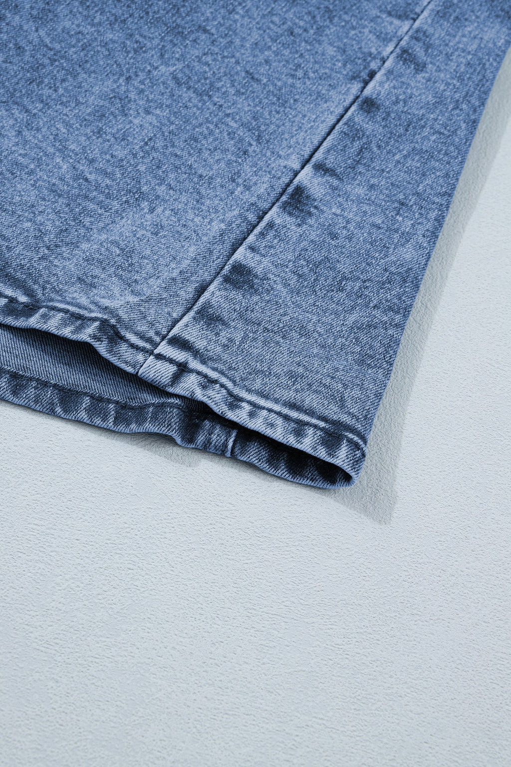 Western Denim Button-Front Slit Sleeveless Vest