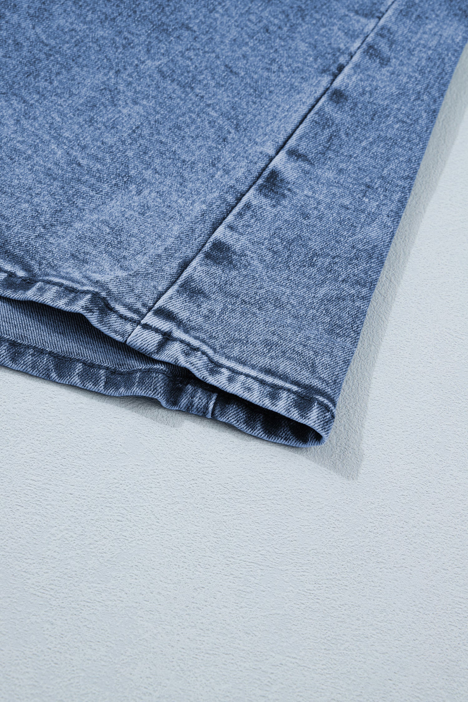 Western Denim Button-Front Slit Sleeveless Vest