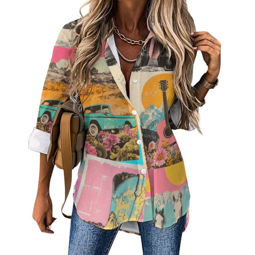 Baha Ranch Pop Western Wanted Button-Up Blouse