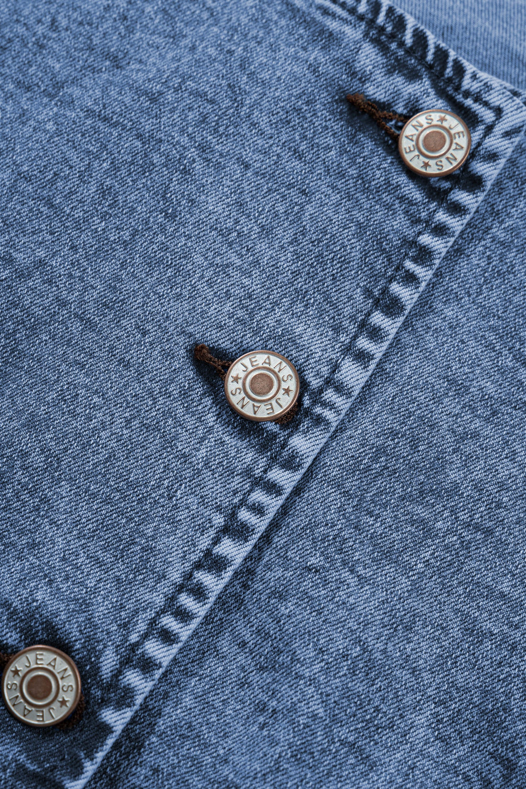Western Denim Button-Front Slit Sleeveless Vest