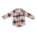 Boys' Khaki Aztec Western Polo Shirt