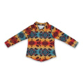 Boys' Turquoise Aztec Western Button-Up Shirt