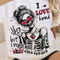 I love hard, but I don't give a shit even harder - Crewneck tee