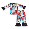 Girls' Paisley Horse & Cow Patchwork Western Pajamas