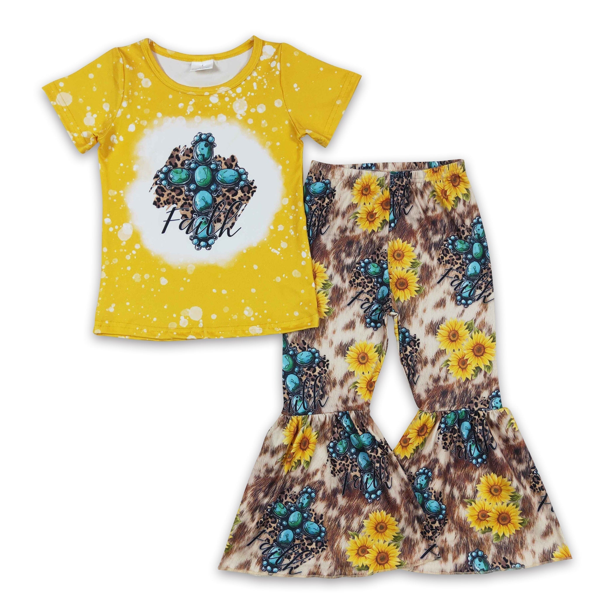 Girls' Turquoise Leopard Faith Western Outfit