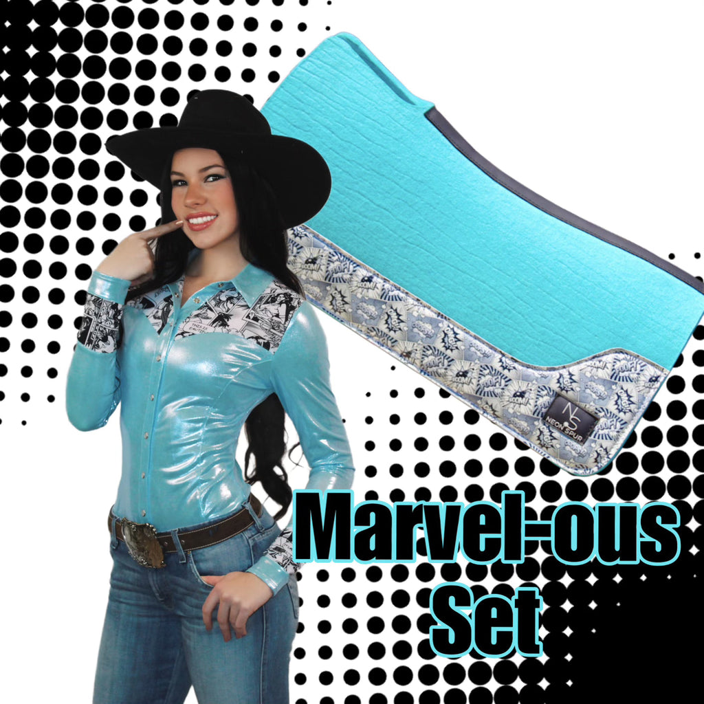 Girls Marvel-ous Metallic Pearl Snap Rodeo Shirt
