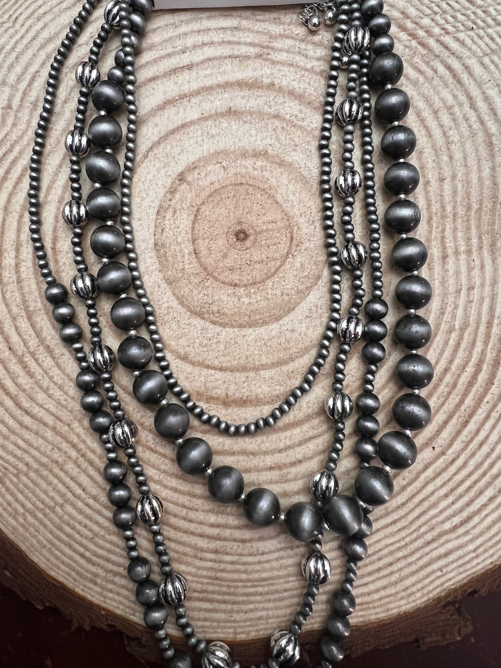 Faux Sterling Pearl Layering Necklace Set