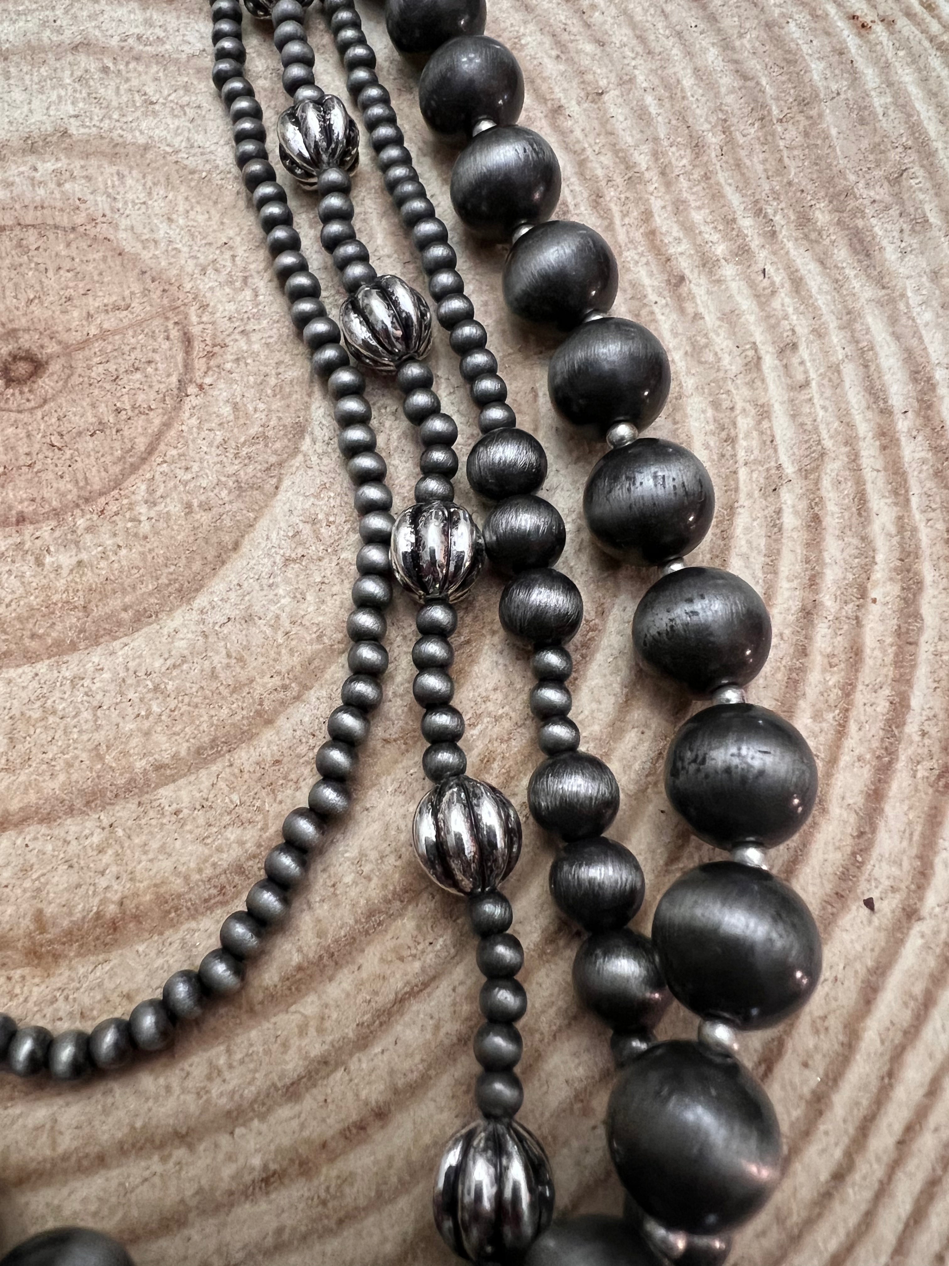 Faux Sterling Pearl Layering Necklace Set