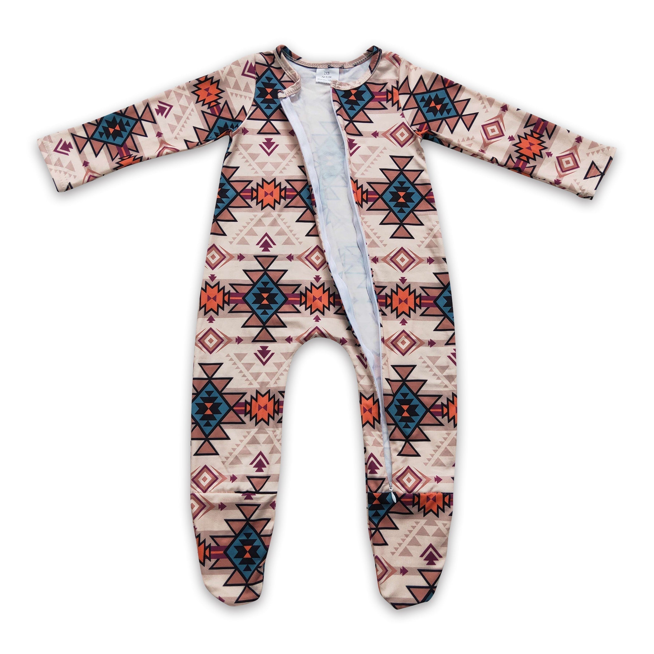 Baby Aztec Western Zipper Footed Coverall