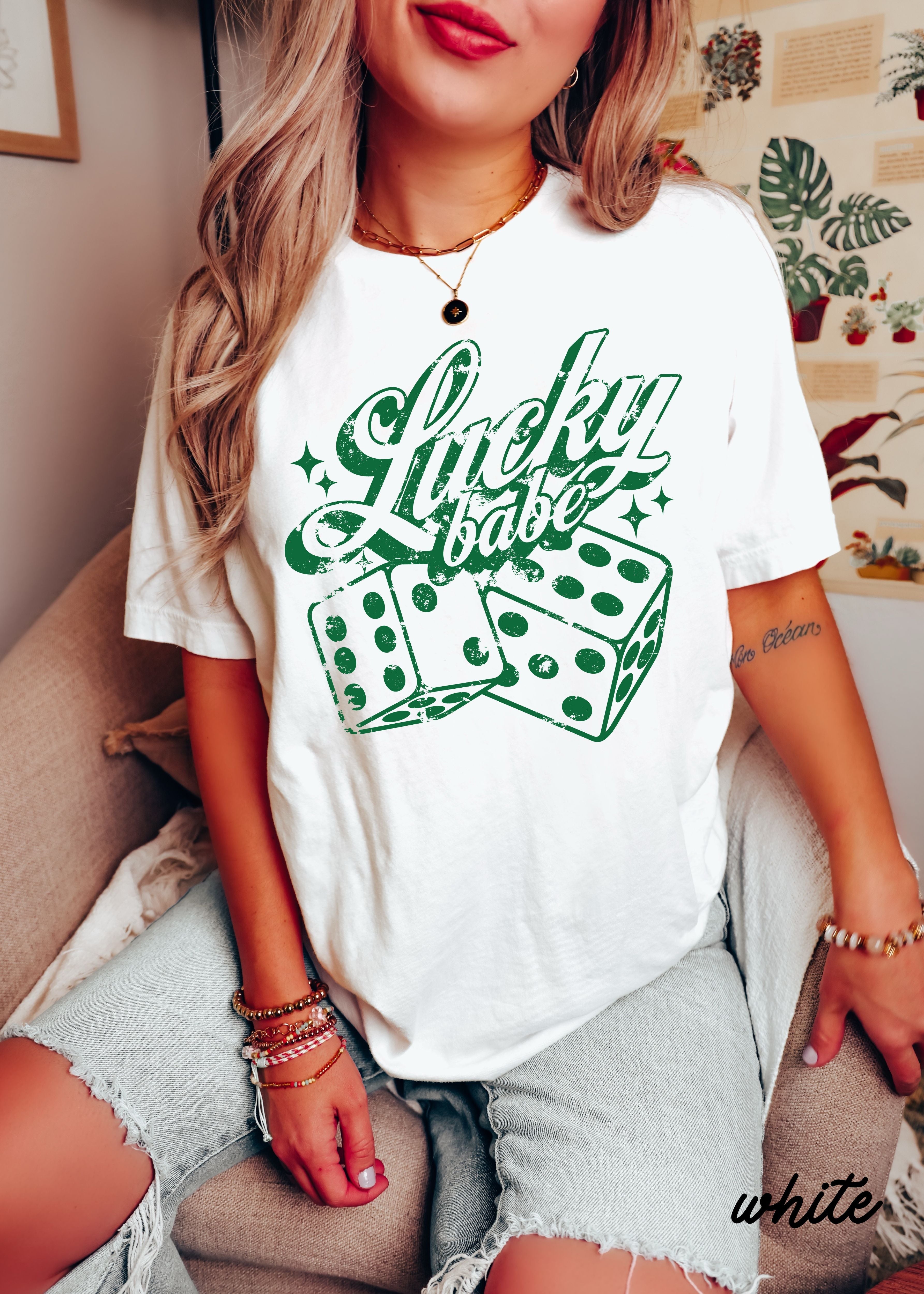 Lucky Babe Dice Comfort Colors Tee *8 Colors (S-3X)