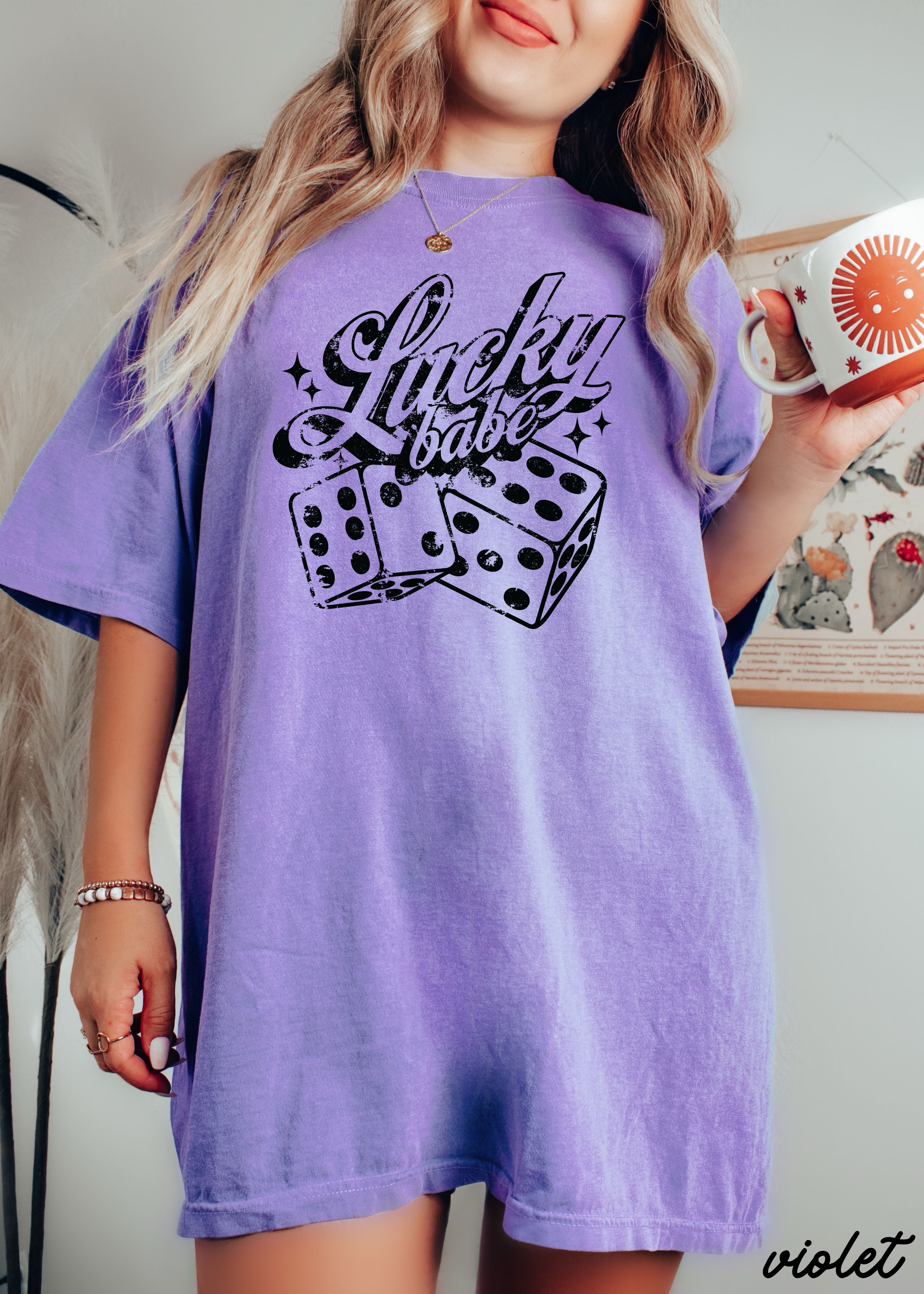 Lucky Babe Dice Comfort Colors Tee *8 Colors (S-3X)