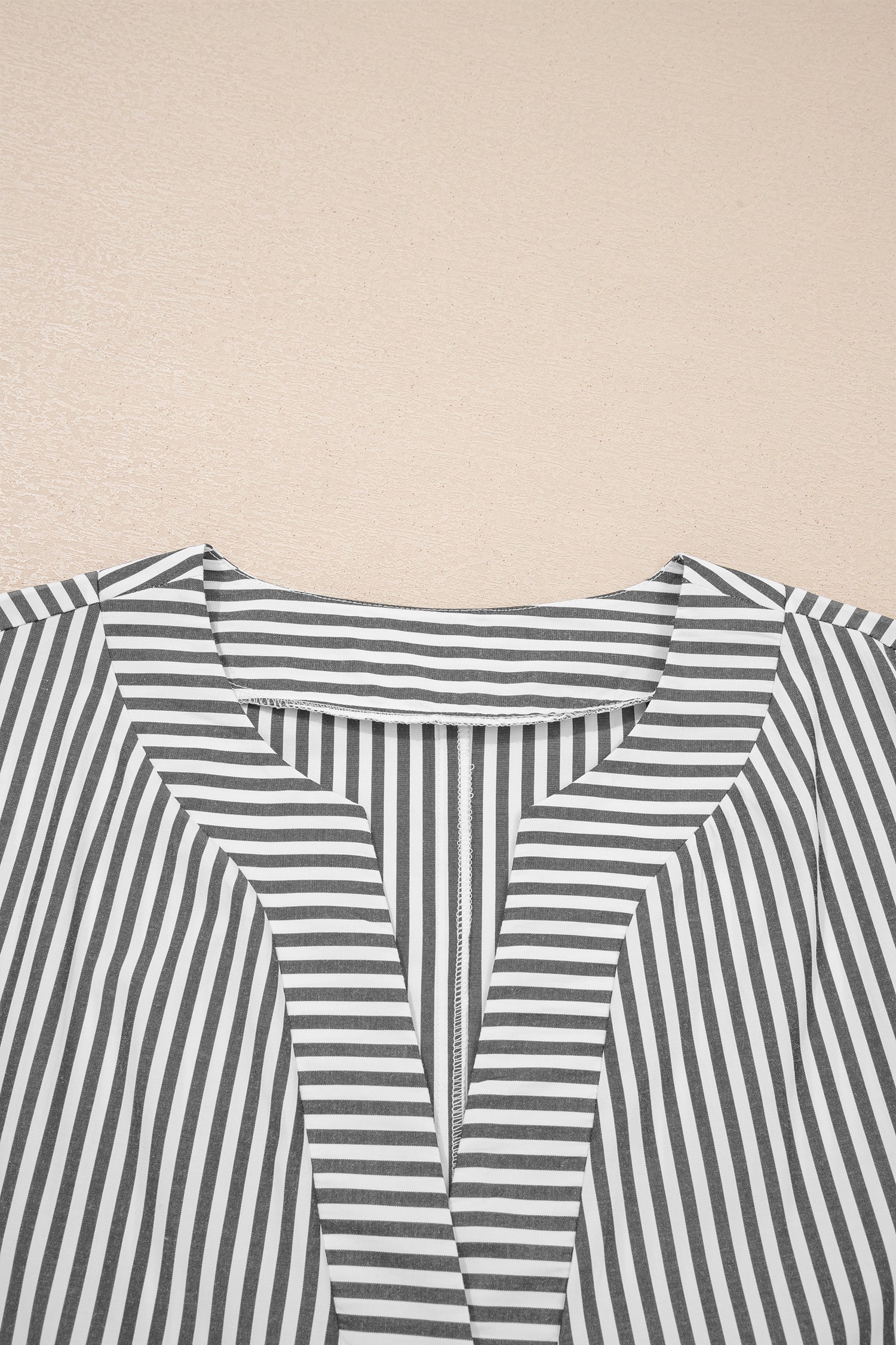Stripe V-Neck Dolman Sleeve Blouse