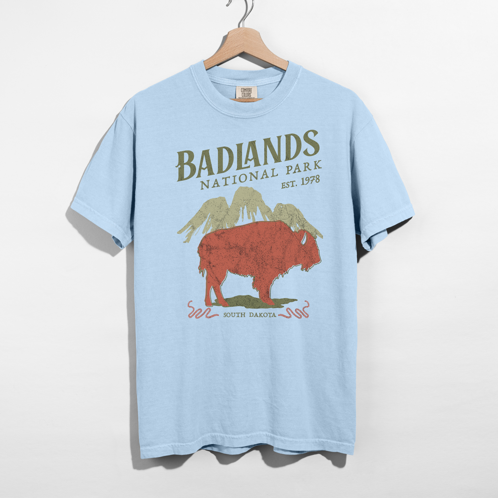 Badlands National Park Graphic Tee – Vintage South Dakota Bison Shirt