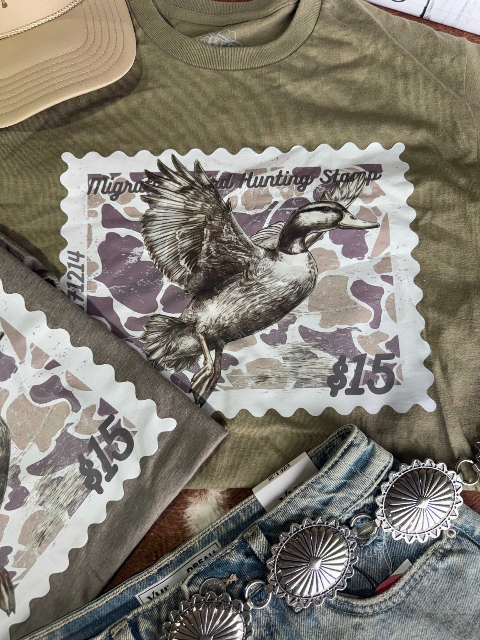 Duck Stamp Graphic Tee - Olive Green