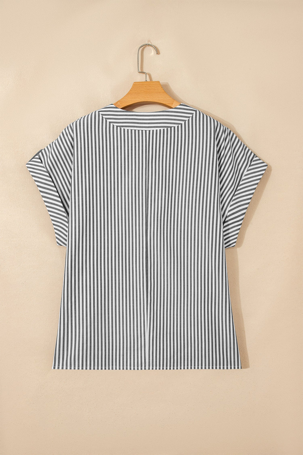 Stripe V-Neck Dolman Sleeve Blouse