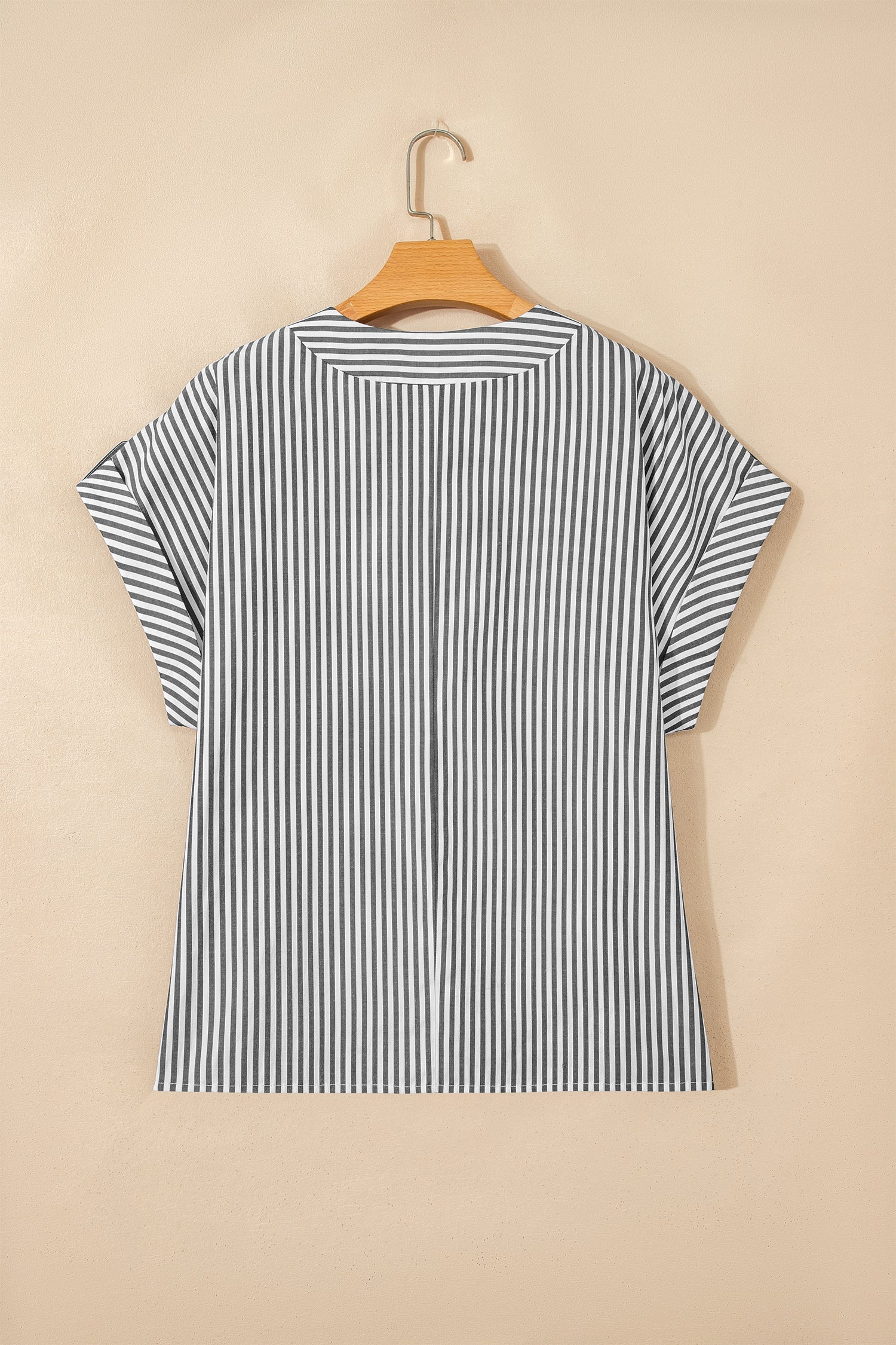 Stripe V-Neck Dolman Sleeve Blouse