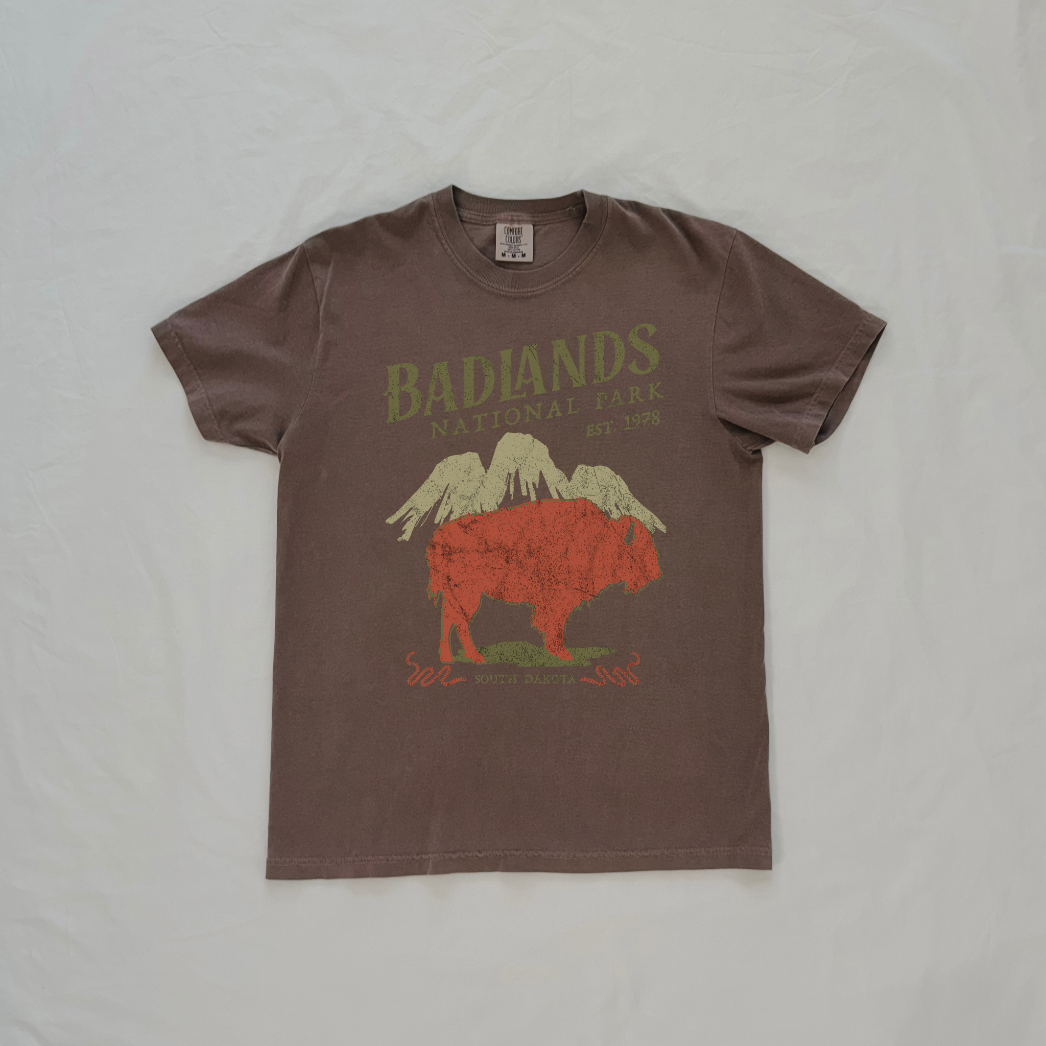 Badlands National Park Graphic Tee – Vintage South Dakota Bison Shirt