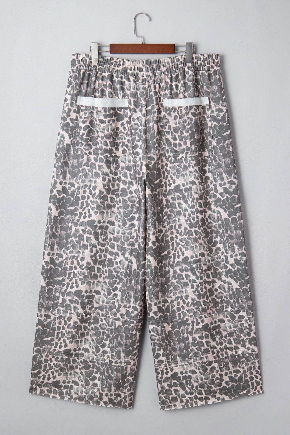 Leopard Patch Pocket Drawstring Pants