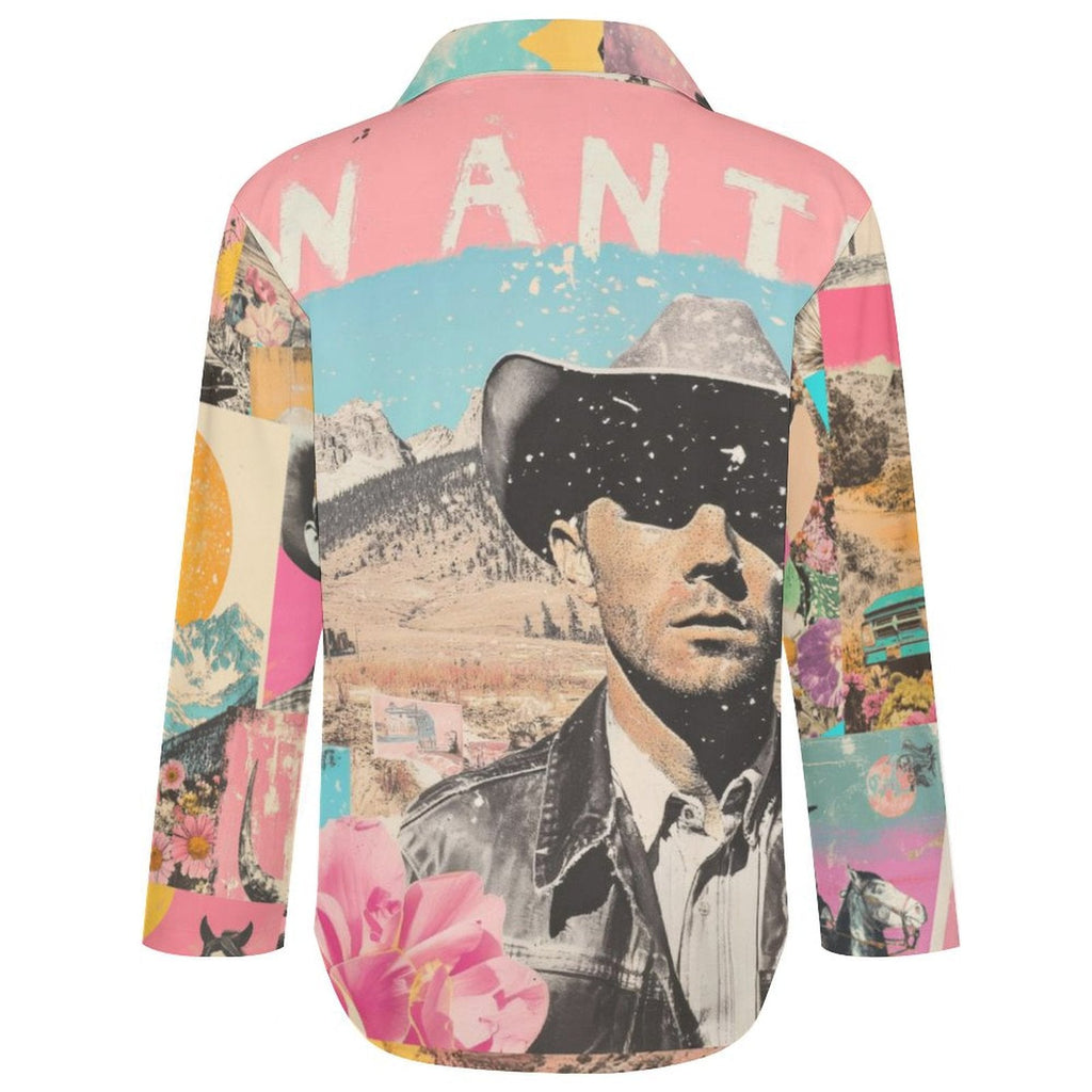Baha Ranch Pop Western Wanted Button-Up Blouse