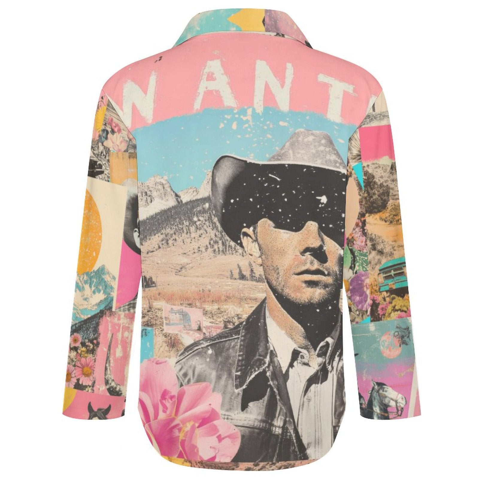 Baha Ranch Pop Western Wanted Button-Up Blouse