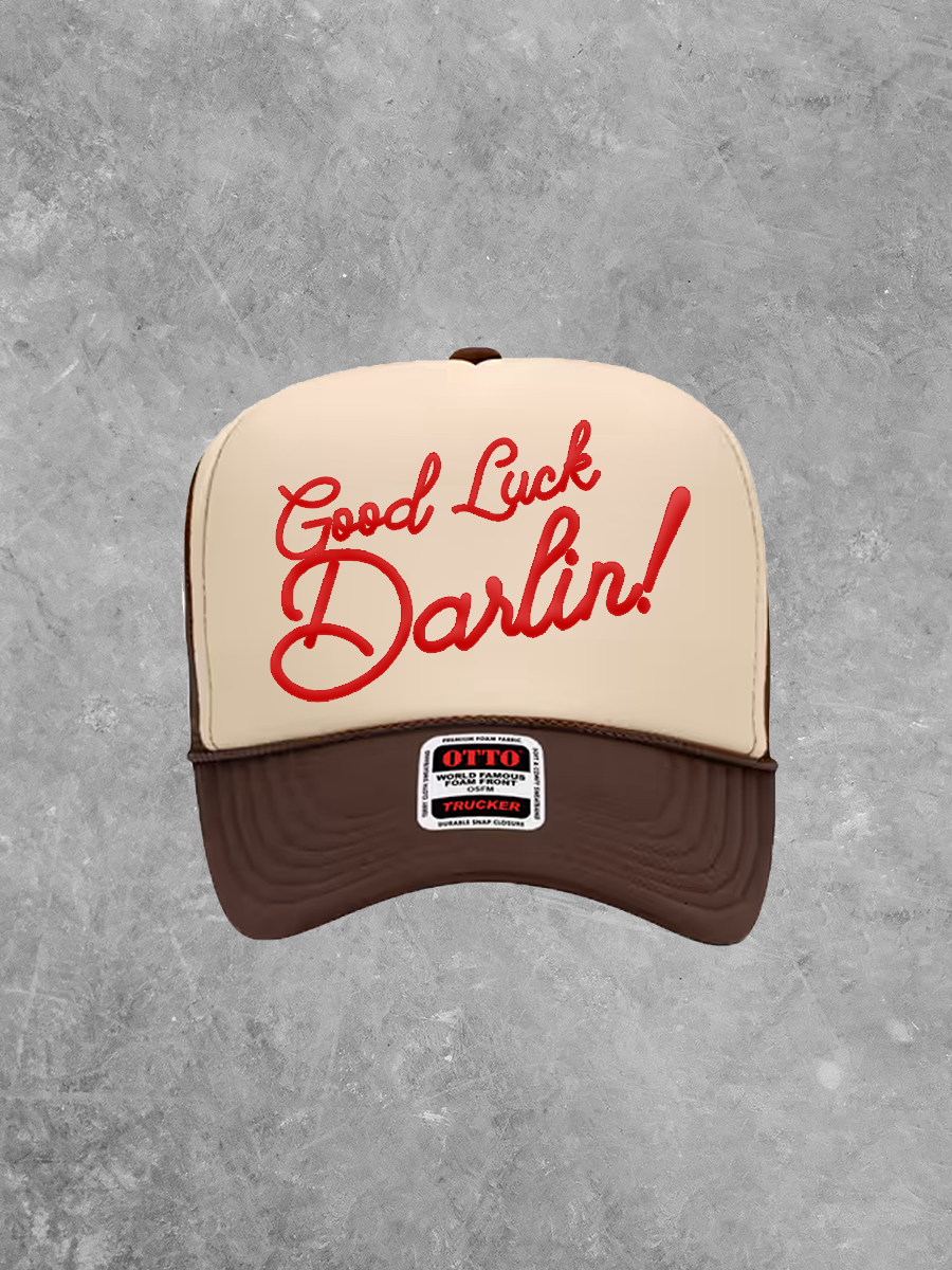 Good Luck Darlin! Puff Western Trucker Hat
