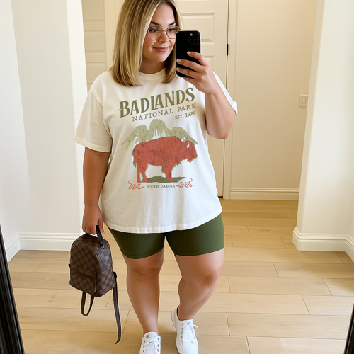 Badlands National Park Graphic Tee – Vintage South Dakota Bison Shirt