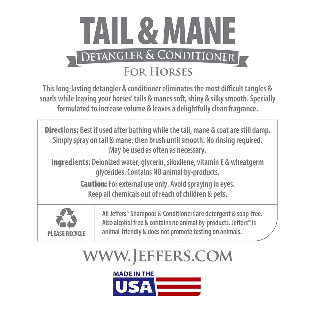 Jeffers Equine Tail & Mane Detangler and Conditioner