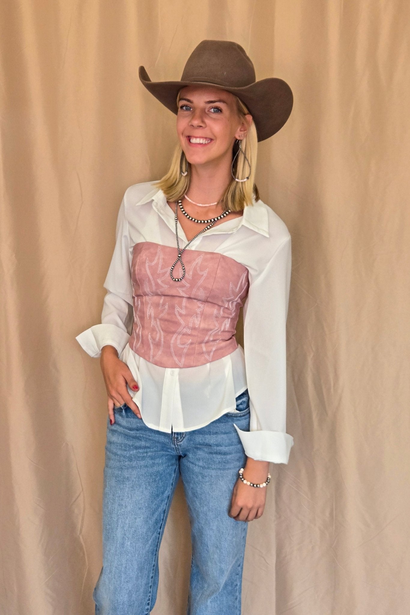 Jolene Embroidered Western Corset Top - 4 Colors