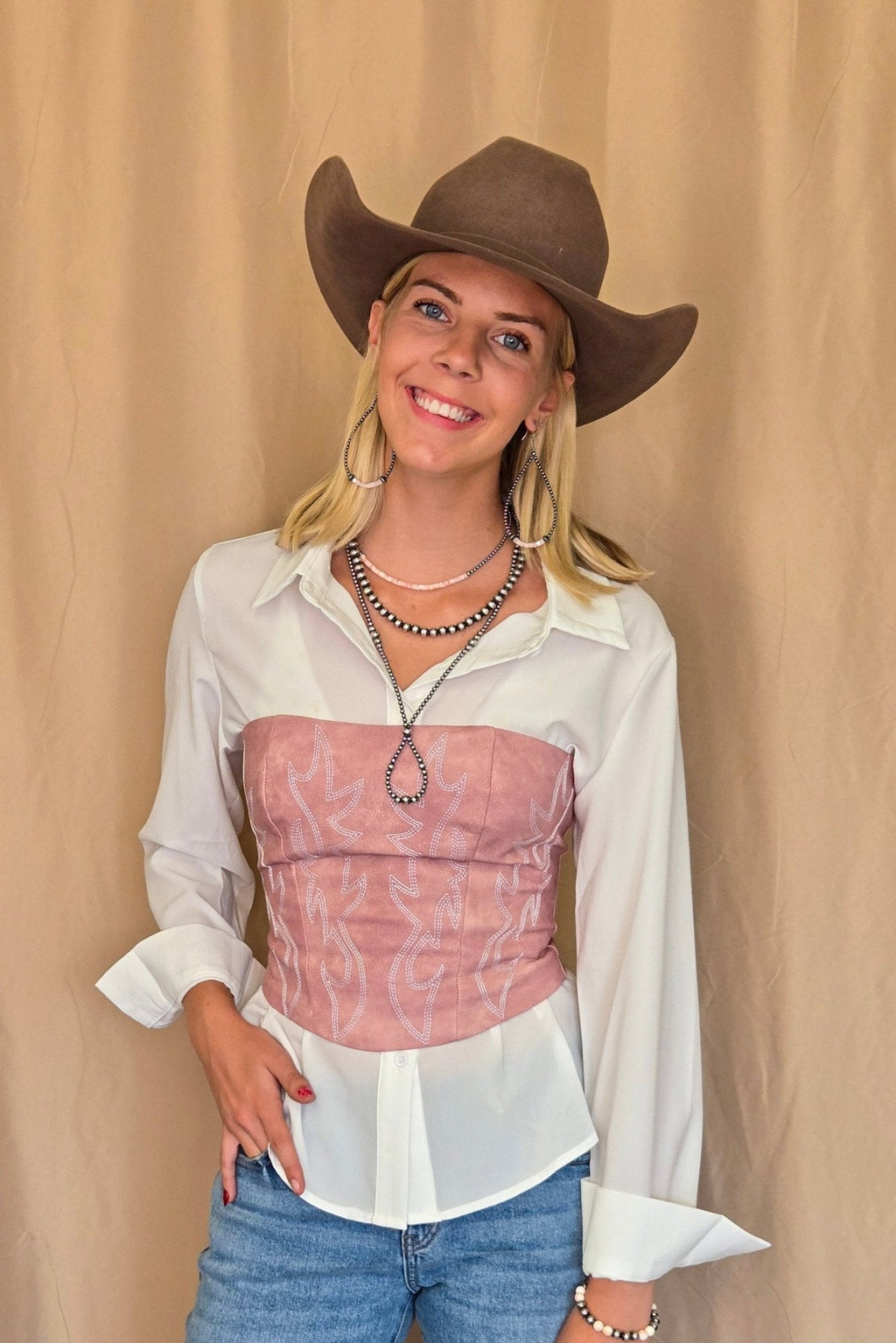 Jolene Embroidered Western Corset Top - 4 Colors