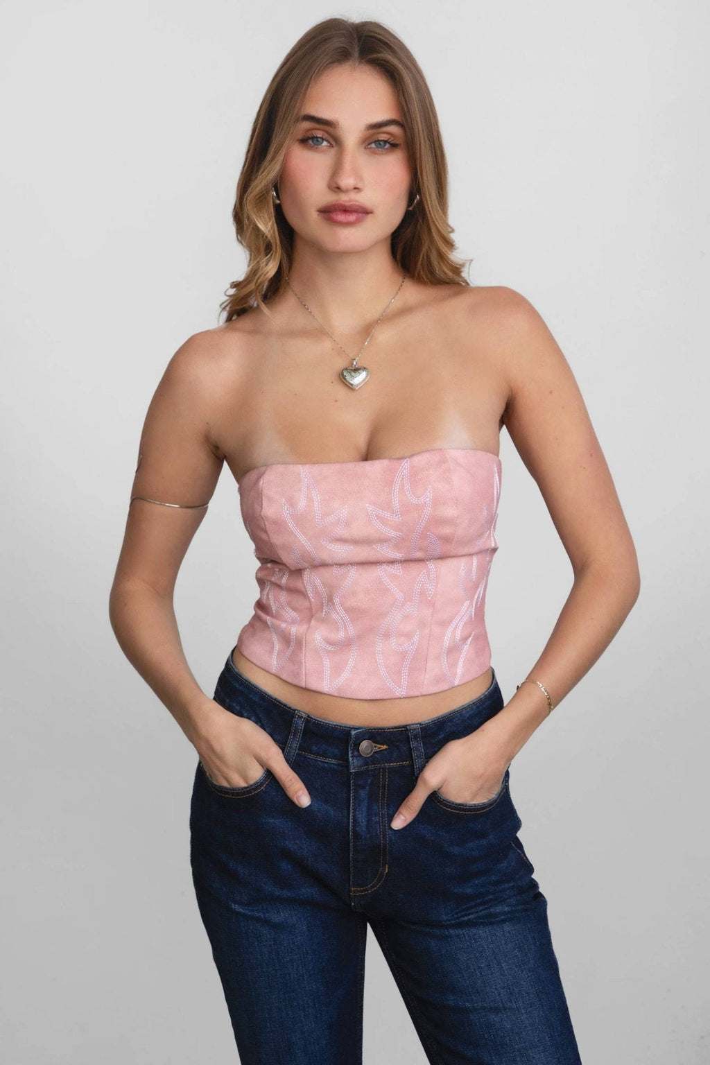 Jolene Embroidered Western Corset Top - 4 Colors
