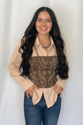 Jolene Embroidered Western Corset Top - 4 Colors