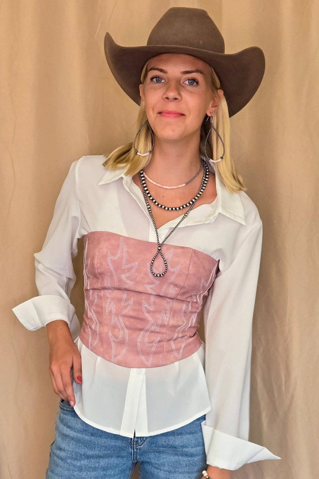 Jolene Embroidered Western Corset Top - 4 Colors