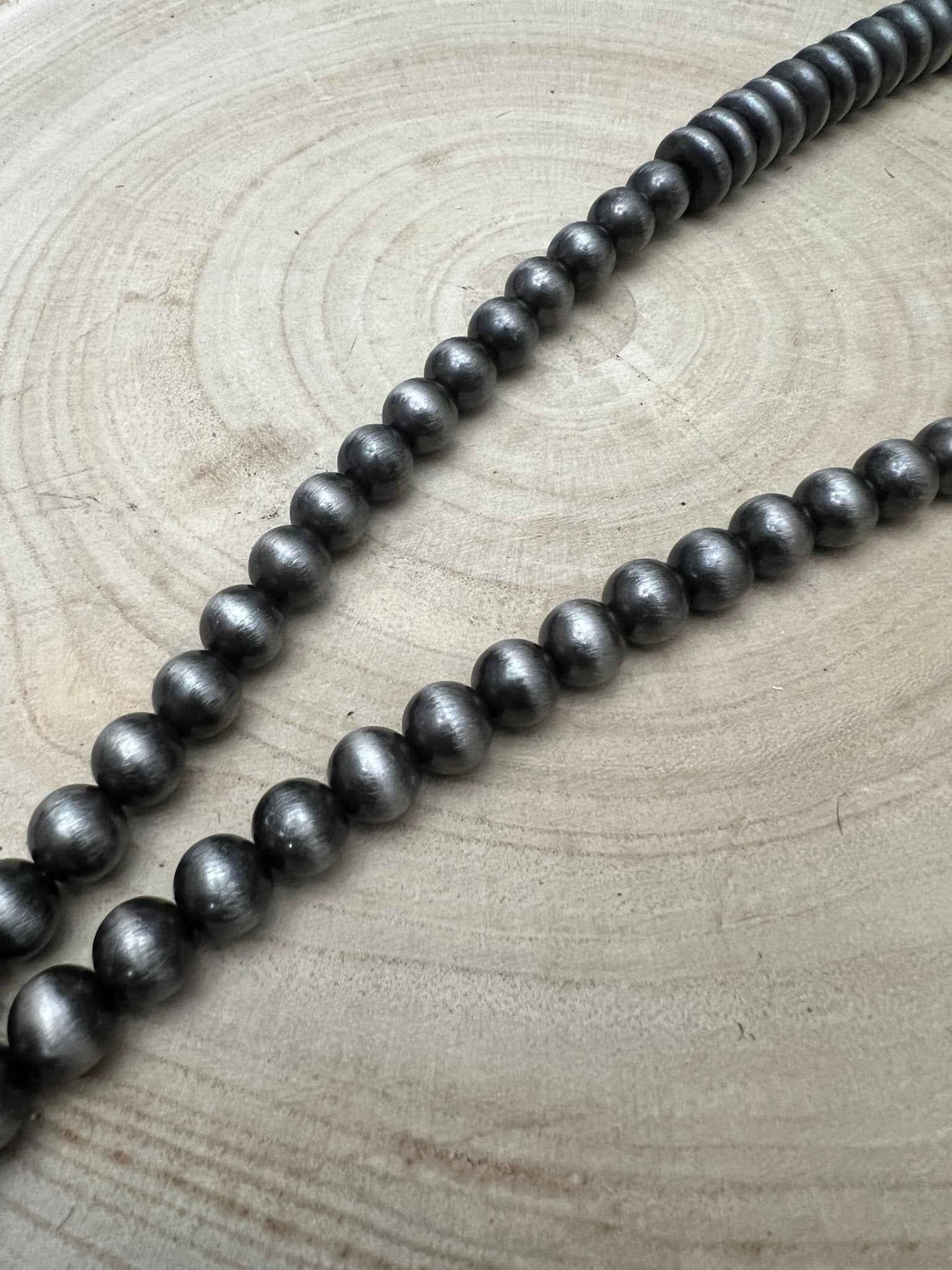 Navajo Style Pearl Necklace & Earring Set - 48 inch