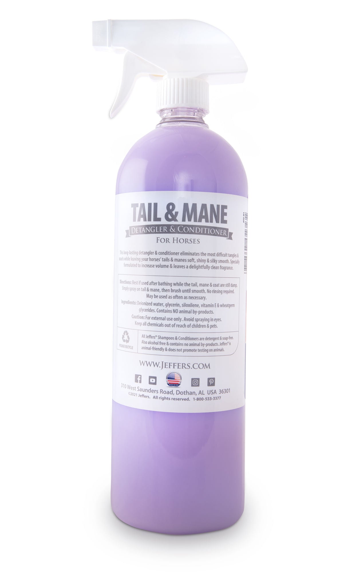 Jeffers Equine Tail & Mane Detangler and Conditioner