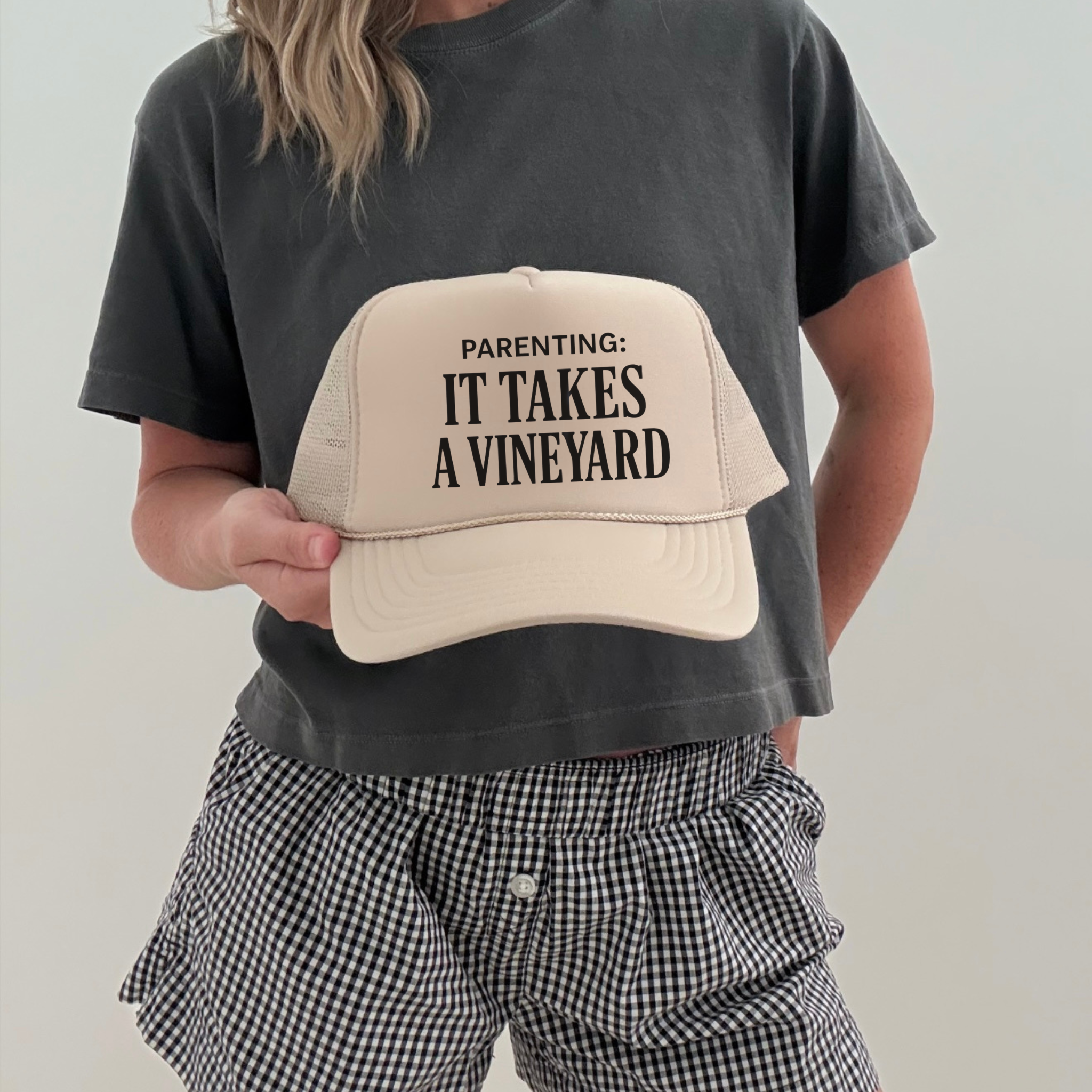 Parenting: It Takes a Vineyard Trucker Hat | Funny Mom Life Hat