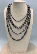 Faux Sterling Pearl Layering Necklace Set